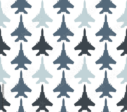seamless pattern with jet fighters