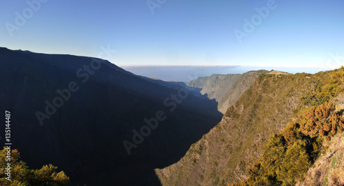 Silaos Cirque of Reunion Island Wide View with in the morning light