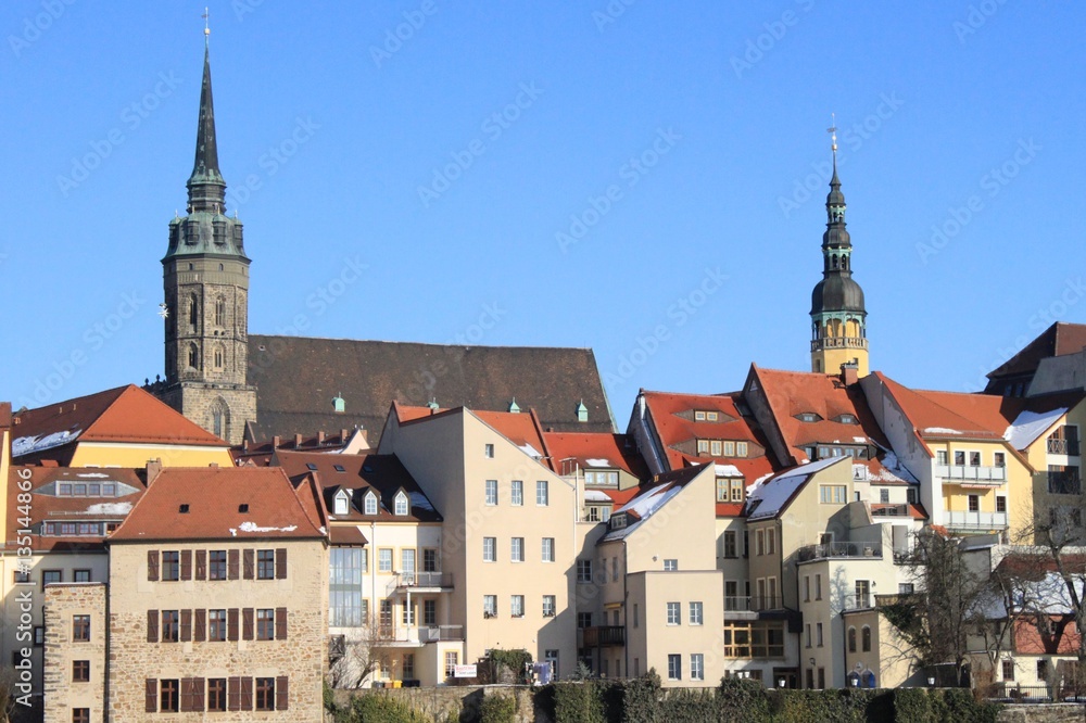 Bautzener Altstadt mit St. Petri Dom und Rathausturm