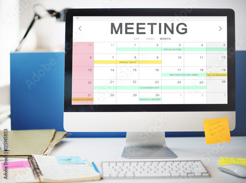 Calendar Agenda Event Meeting Reminder Schedule Graphic Concept