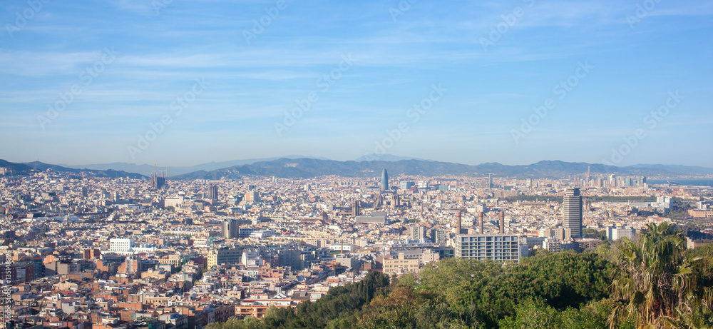 Bird's eye view of Barcelona , Spain
