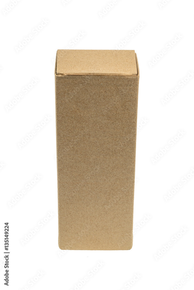 Package brown cardboard box for long items. Mockup, isolated Package brown cardboard box for long items. Mockup, isolated