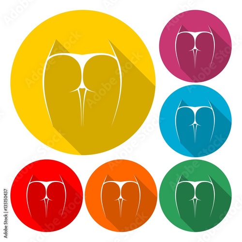 Sexy panties icon, Women ass in a thong - vector Illustration