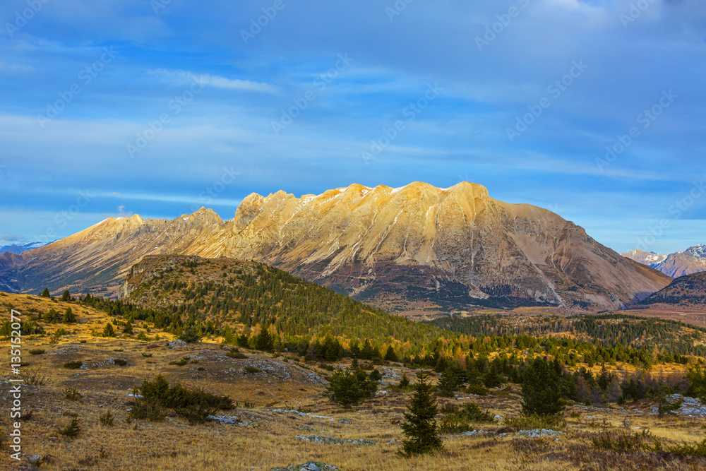 Mountain Without Snow in Winter