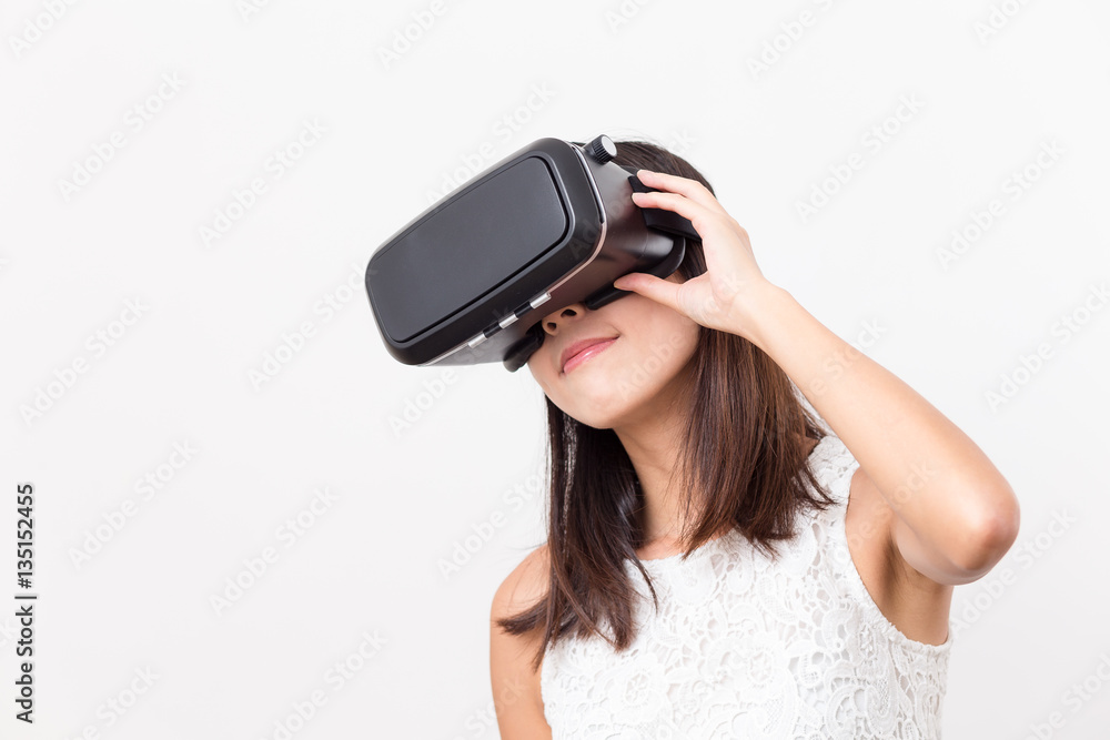 Woman looking with Virtual reality Woman looking with Virtual reality
