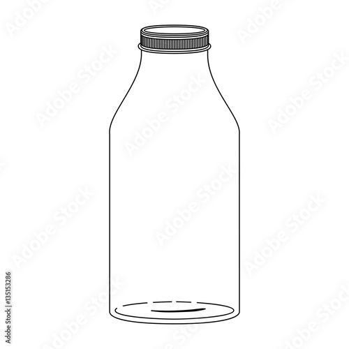 silhouette glass bottle with lid vector illustration