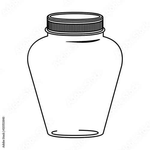 silhouette glass jar decorative with lid vector illustration
