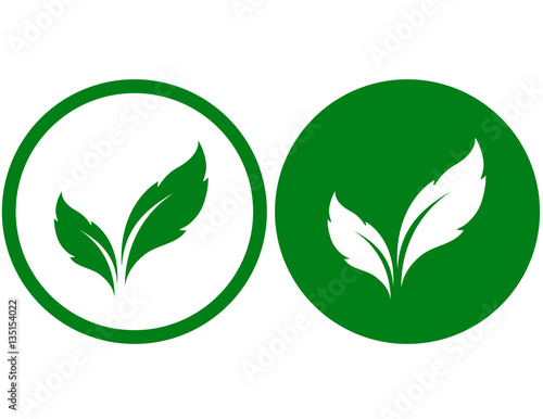 icons with green leaves
