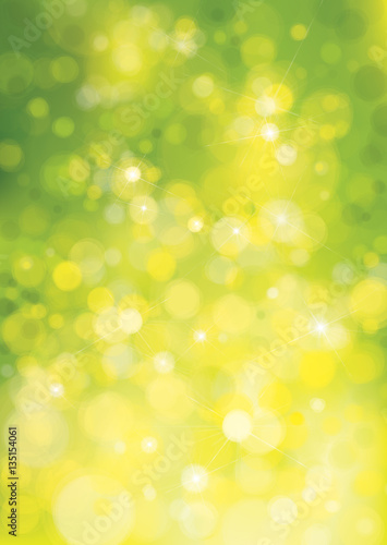 Vector green lights, bokeh background.