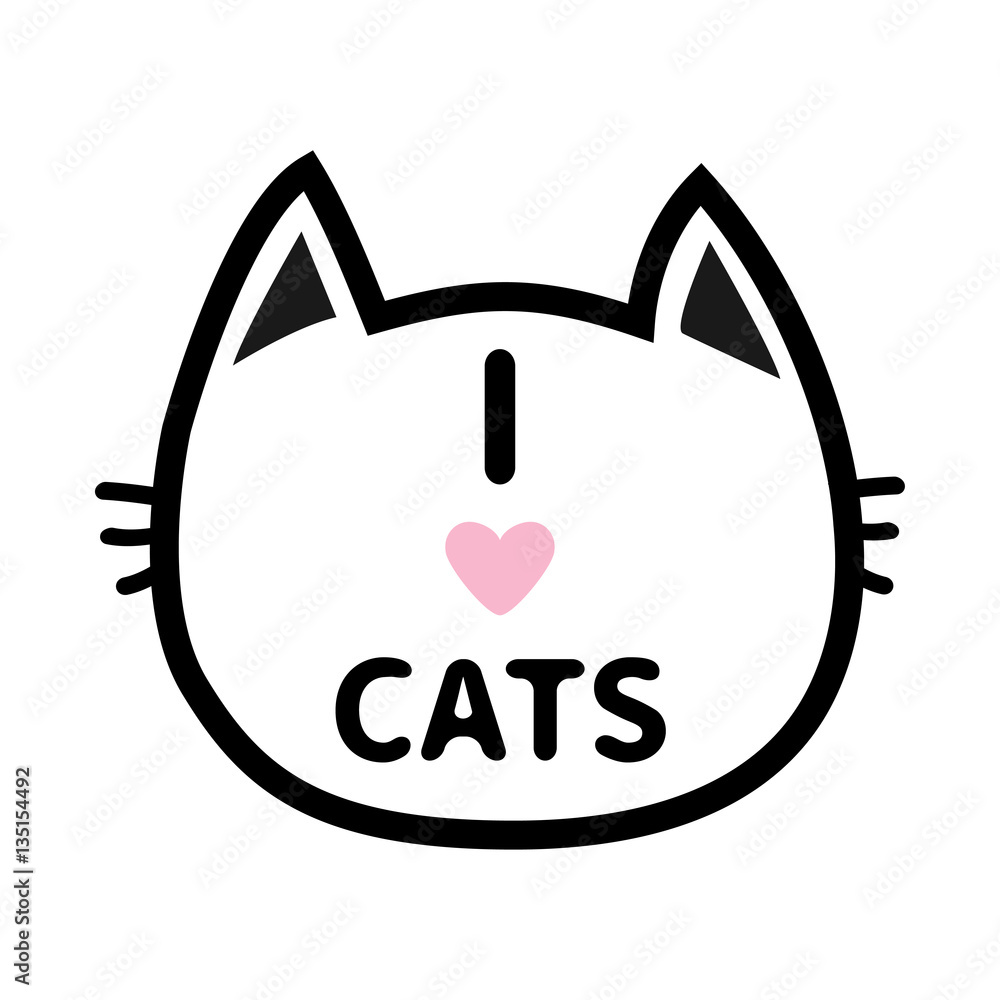 I love my cat icon isolated on white background Vector Image