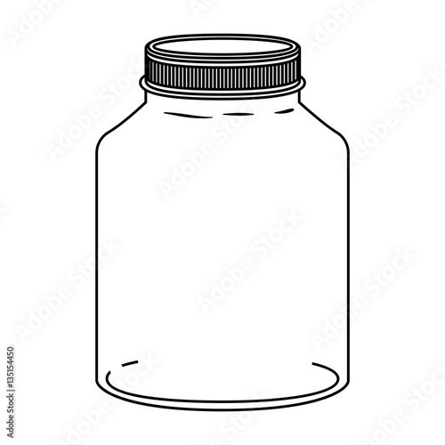 silhouette glass wide container with lid vector illustration