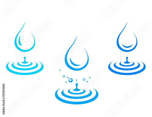water drop icons splash set