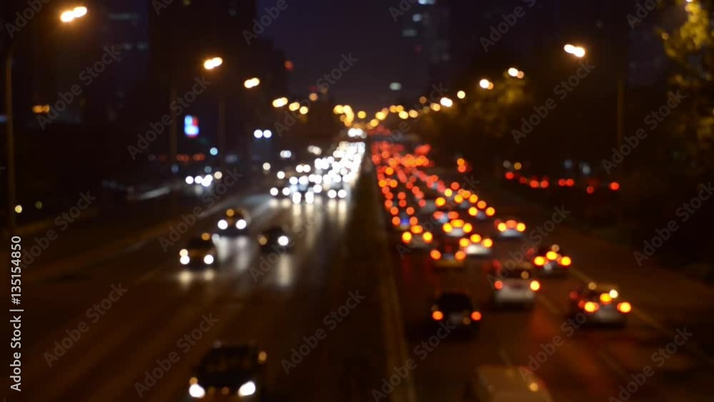 Traffic at night in China, Beijing Traffic at night in China, Beijing