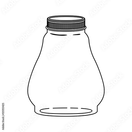 silhouette wide glass container with lid vector illustration