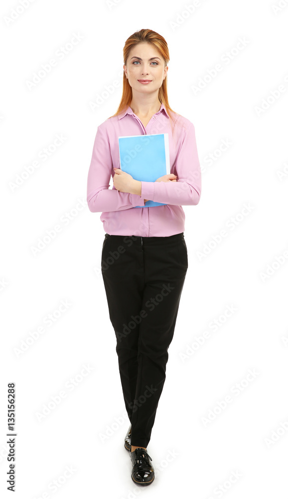 Young teacher on white background Young teacher on white background