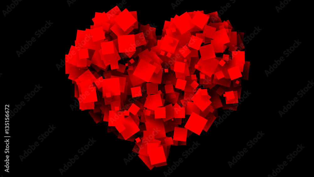 Obraz premium Herz Form aus Partikeln