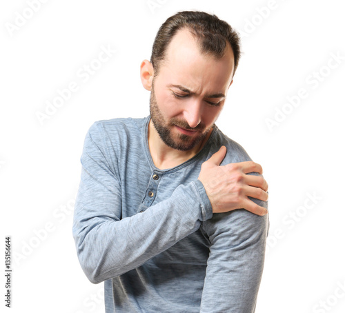 Handsome man suffering from...