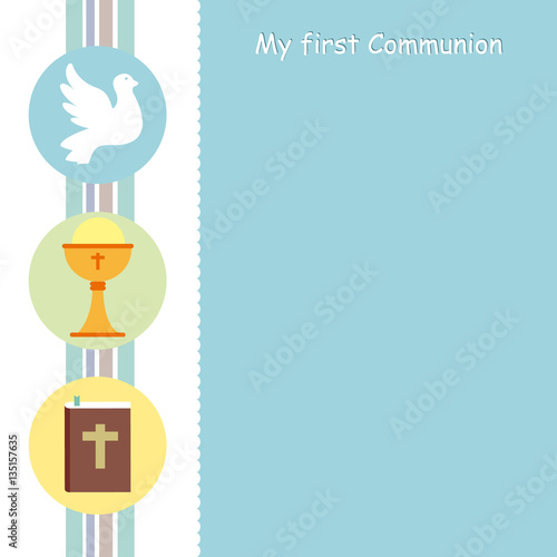 my first communion card. Icons and space for text