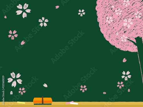 黒板　桜