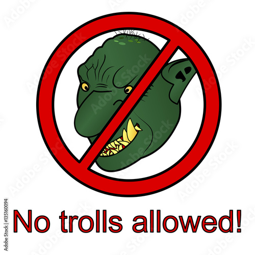No trolls allowed sign vector illustration