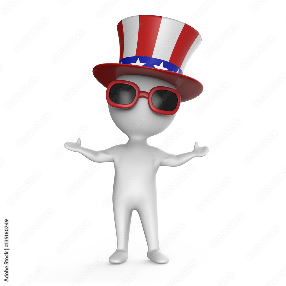 Super günstig 3d Cartoon Uncle character Adobe cool sunglasses Stock-Illustration | wearing Stock Sam