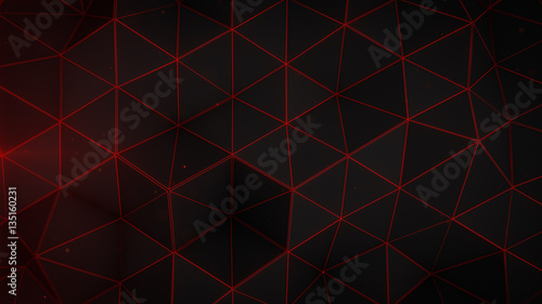 Glowing red triangle polygo...