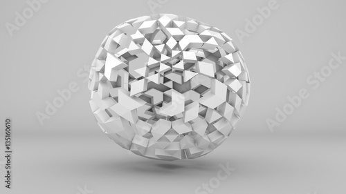 Grey low poly spherical sha...