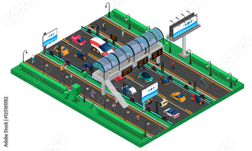 Futuristic Transport Isometric Template