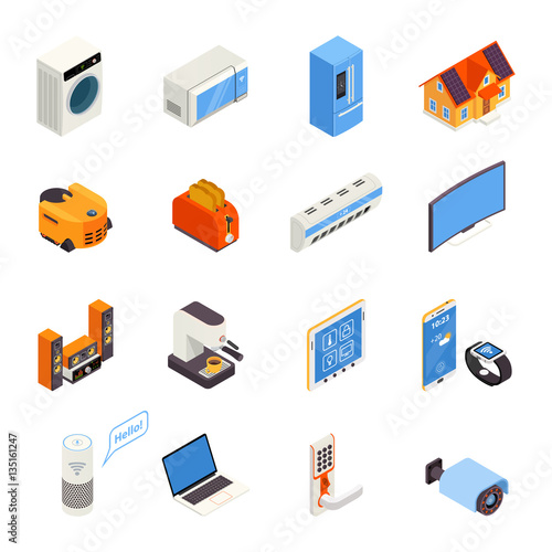 Smart Home  Technology Isometric Icons Collection 