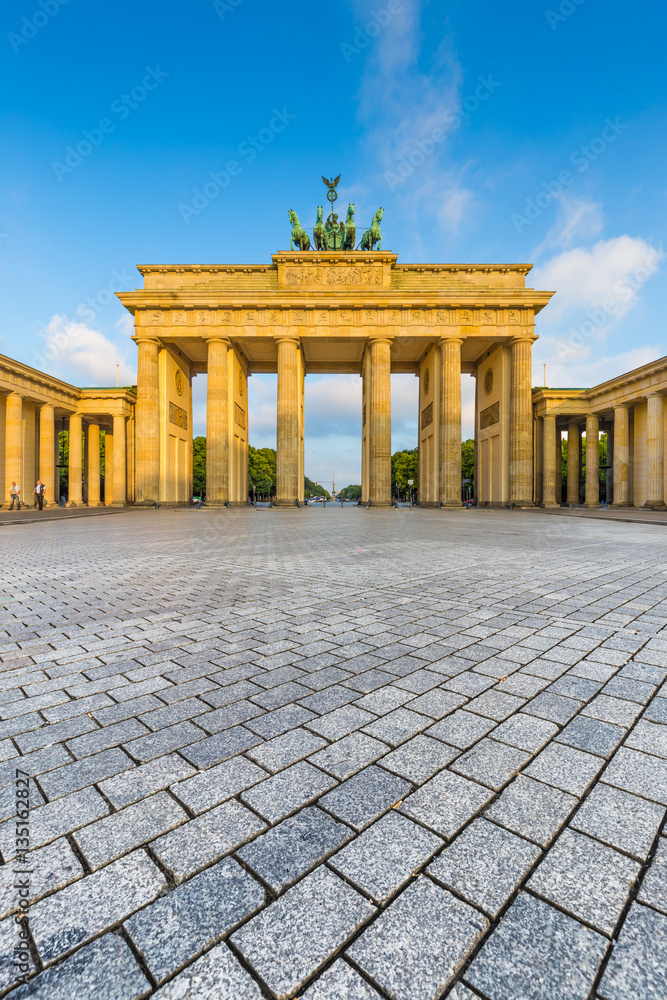 Brandenburg Gate at sunrise, Berlin, Germany