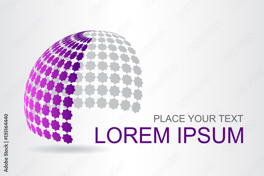 Logo stylized spherical surface with abstract shapes Logo stylized spherical surface with abstract shapes