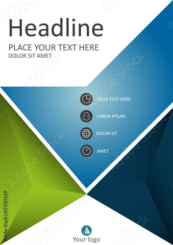 Green blue cover template for business. Vector.