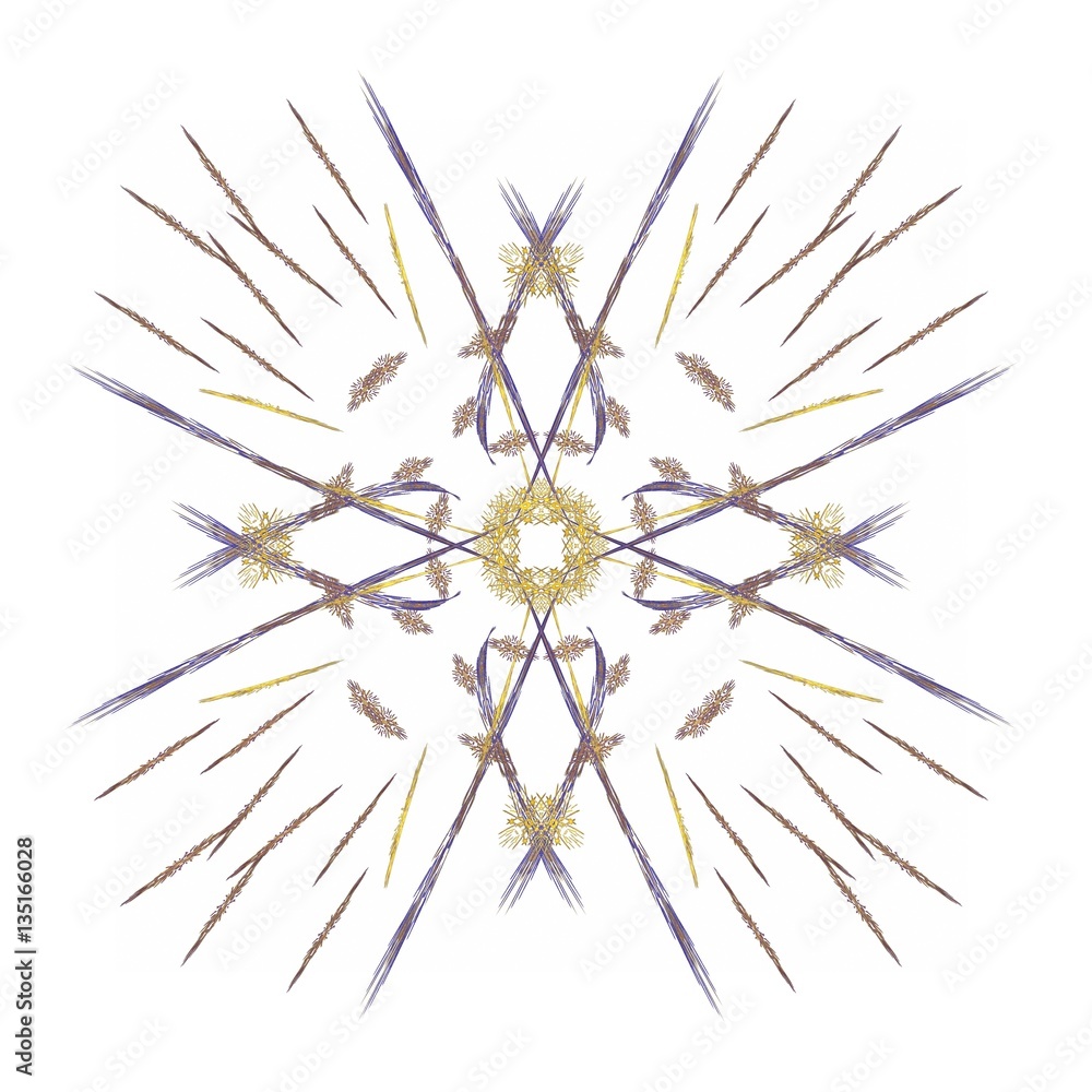 Obraz premium 3D rendering with blue abstract fractal pattern