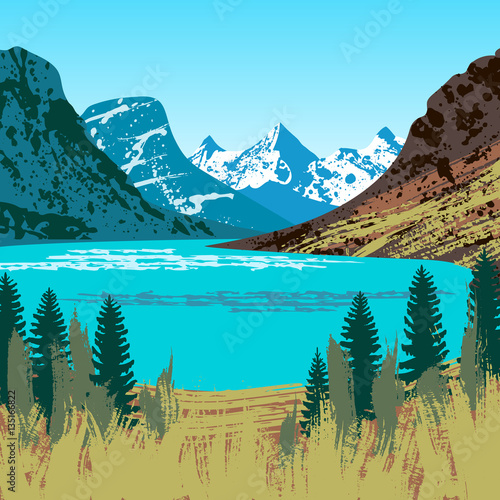 Illustration of Glacier National Park