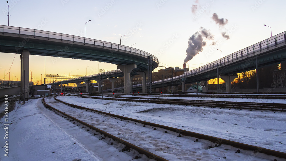 Obraz premium Intersection of modern overpasses