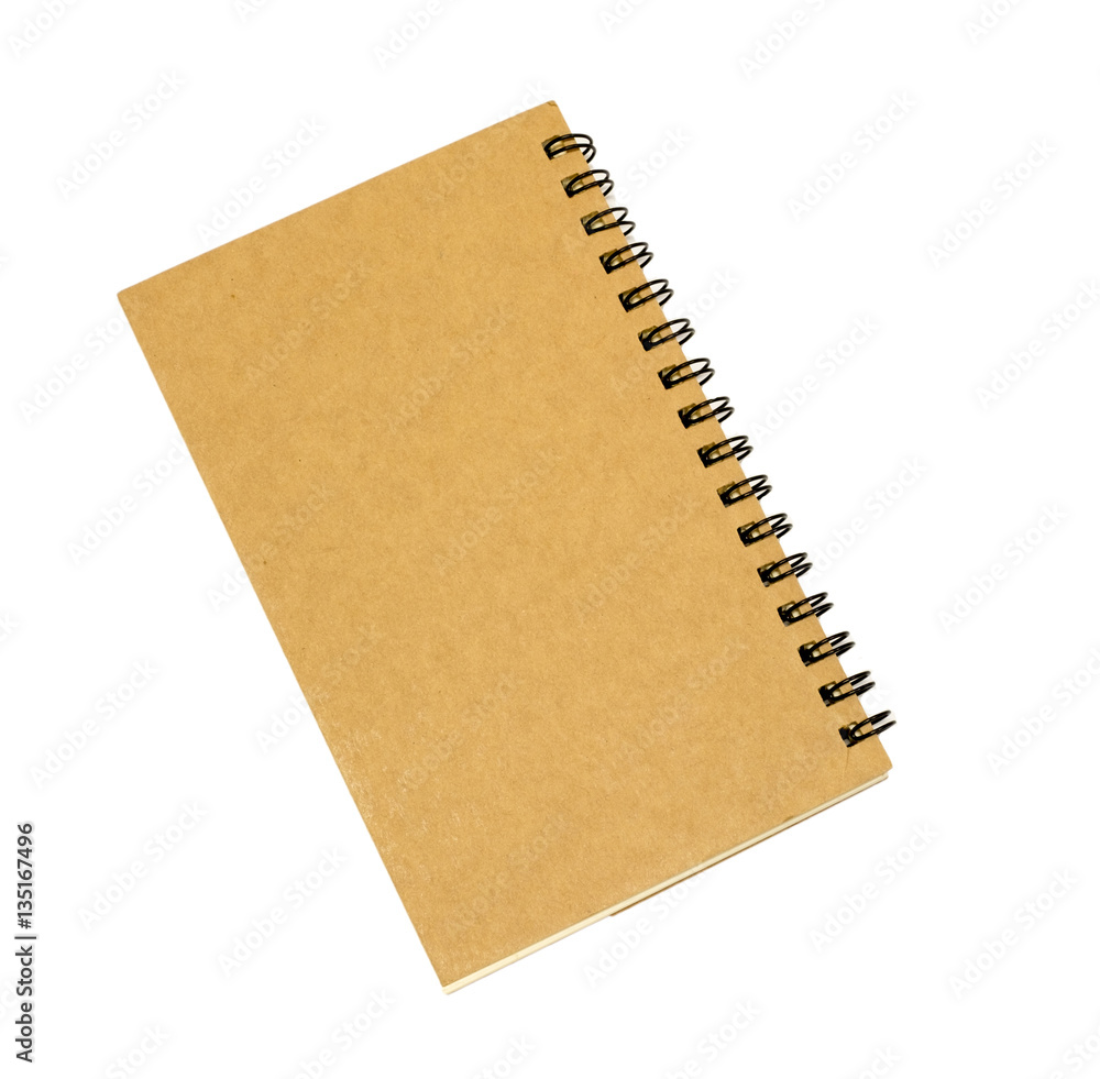 blank recycled paper notebook front cover isolated on white background blank recycled paper notebook front cover isolated on white background