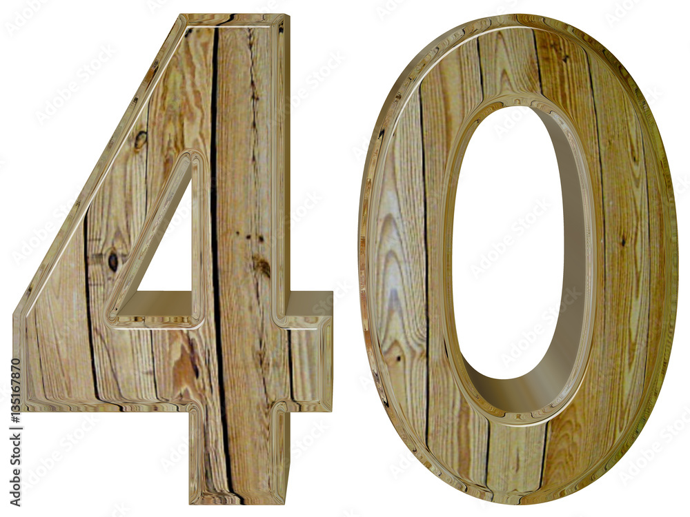 Numeral 40, forty, isolated on white background, 3d render Stock ...