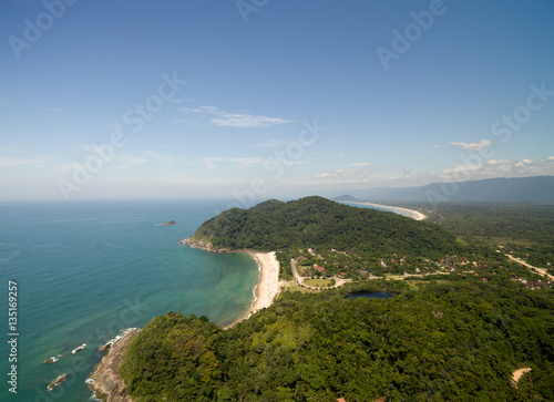 Aerial View of Jureia Beach, Sao Paulo, Brazil
