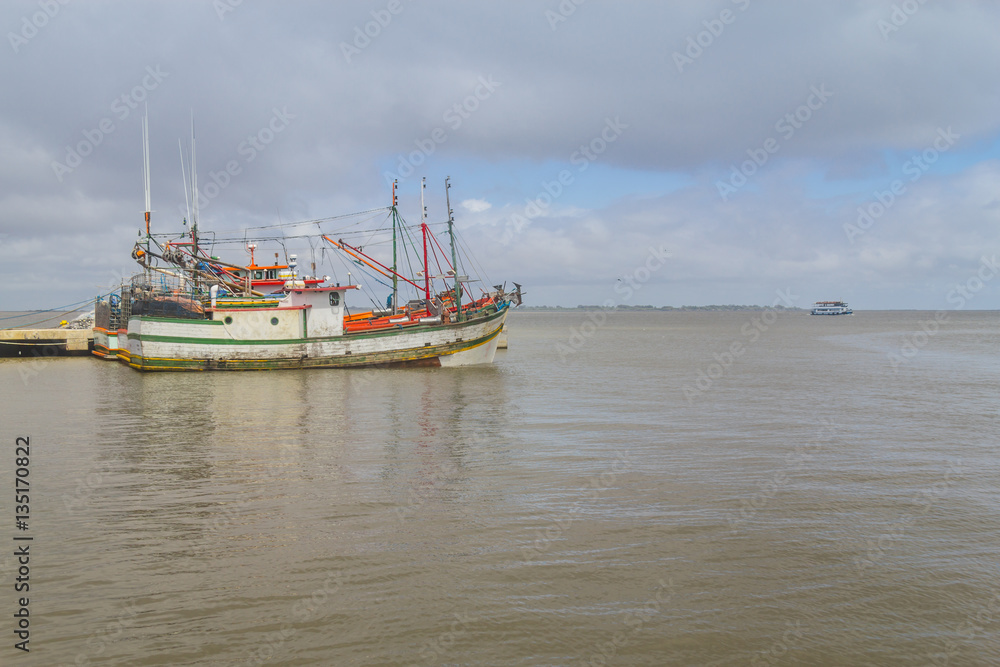 Fisherman boat in Sao Jose do Norte Fisherman boat in Sao Jose do Norte