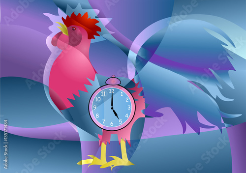 Cock with clock