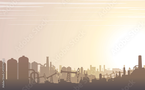 Industrial Skyline Landscape. Vector