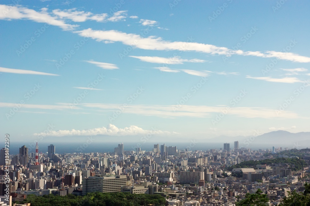 山から見下ろす神戸の風景 the view of Kobe city from Mt. Rokko