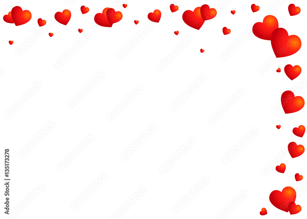 Love. Hearts. Colorful Background with Heart Confetti. Vector illustration EPS 10. Happy Valentines Day.