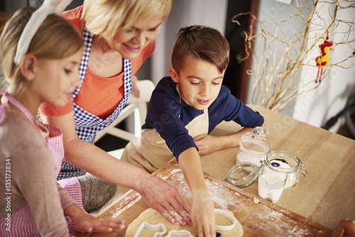 Close up of making sweet cookies