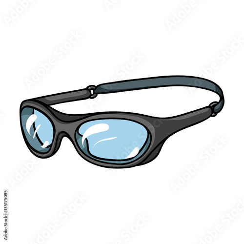 Glasses for swimming icon in cartoon style isolated on white background. Surfing symbol stock vector illustration.