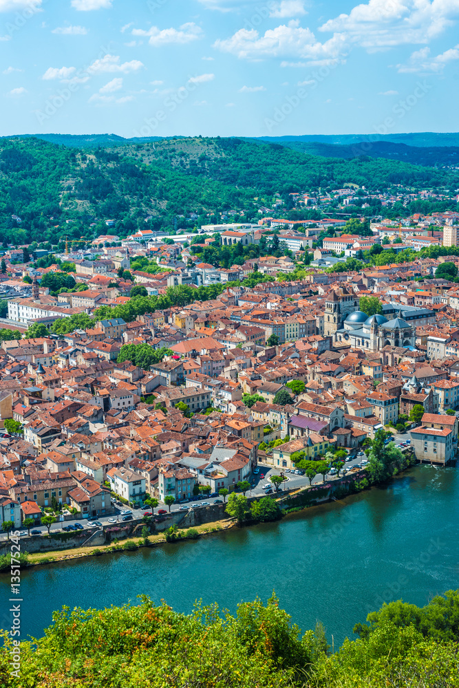 Cahors from Mont Saint Cyr in Lot, France.