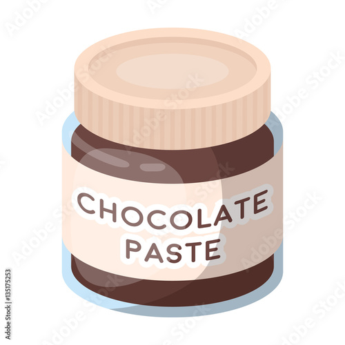 Chocolate paste icon in cartoon style isolated on white background. Chocolate desserts symbol stock vector illustration.