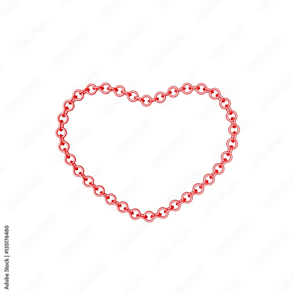 Chain frame.Heart. Isolated on white background. Cartoon style. Chain frame.Heart. Isolated on white background. Cartoon style.