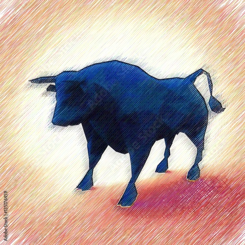 Abstract bull. Drawing styl...