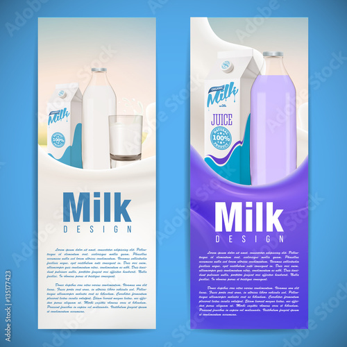 Milk design vector illustration with milk splash and bottle
